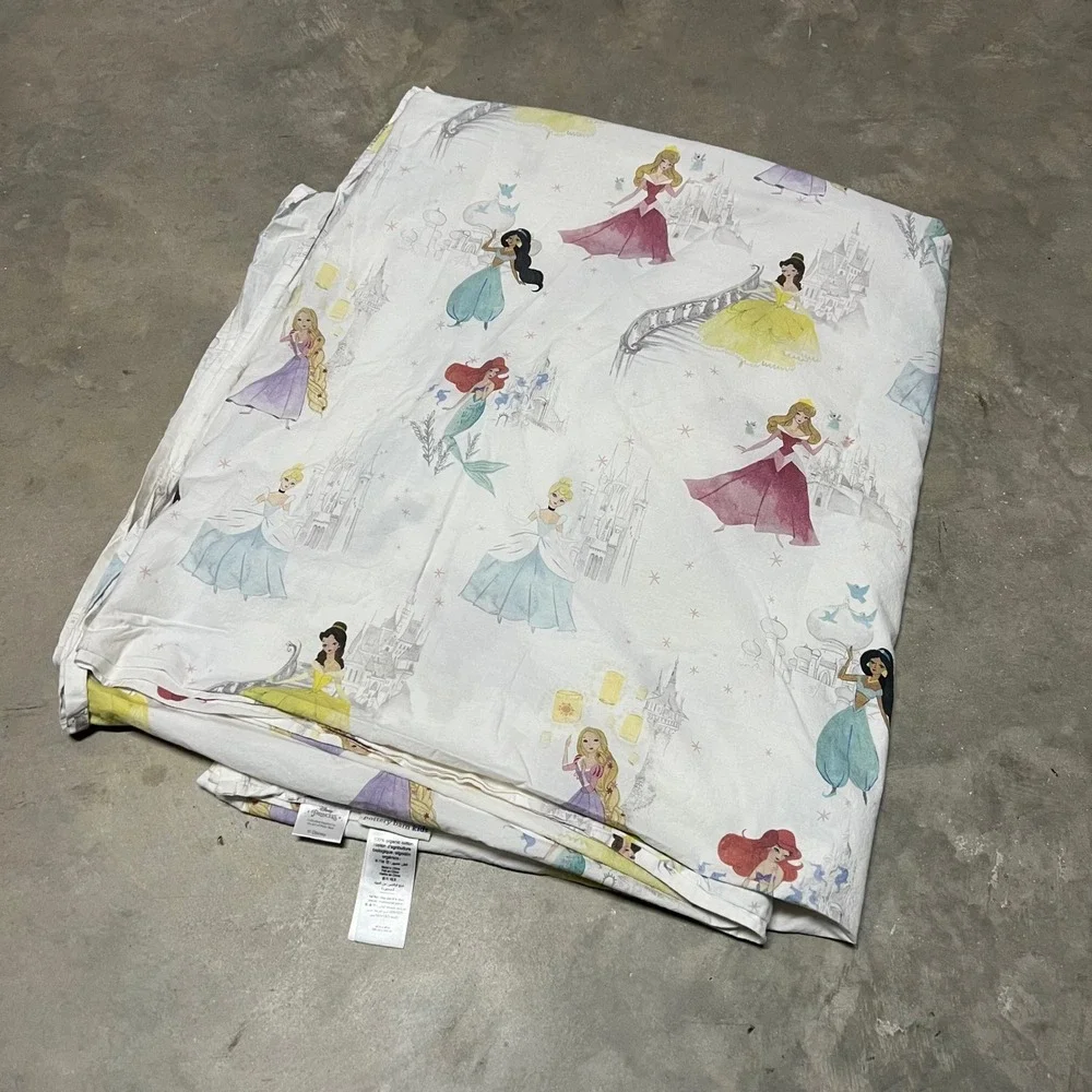 Pottery Barn Kids Disney Princess Mary Blair Organic Cotton Full Flat Sheet